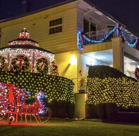 Siatka Świetlna Świąteczne Lampki Girlanda LED Kurtyna 6m x 4m Kolorowa