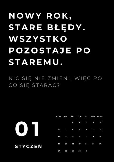 DEMOTYWUJĄCY ŚCIENNY 2025 PESYMISTYCZNE ŻARTY PREZENT A3