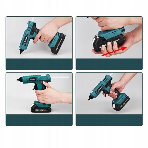 Cordless Hot Melt Glue Gun Home DIY Art with Glue Sticks 2 Battery