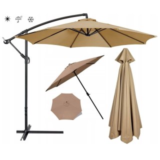 POSZYCIE NA PARASOL OGRODOWY 8 RAMION 300CM KHAKI WYMIENNE OBICIE