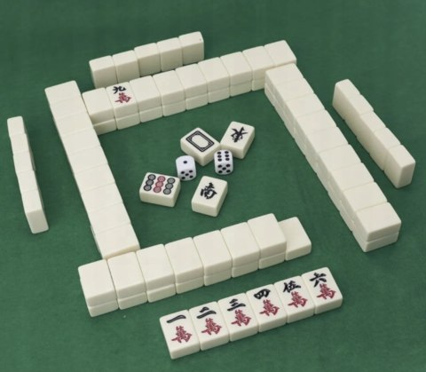 CHIŃSKA GRA MAHJONG PLANSZOWA KLASYCZNA X148 ETUI TRADYCYJNY ZESTAW SET