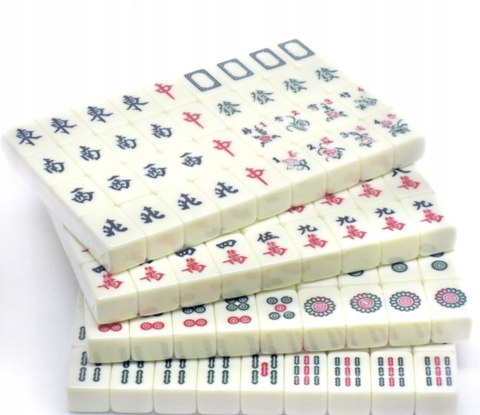 CHIŃSKA GRA MAHJONG PLANSZOWA KLASYCZNA X148 ETUI TRADYCYJNY ZESTAW SET