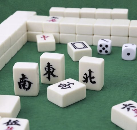 CHIŃSKA GRA MAHJONG PLANSZOWA KLASYCZNA X148 ETUI TRADYCYJNY ZESTAW SET