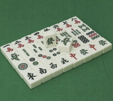 CHIŃSKA GRA MAHJONG PLANSZOWA KLASYCZNA X148 ETUI TRADYCYJNY ZESTAW SET