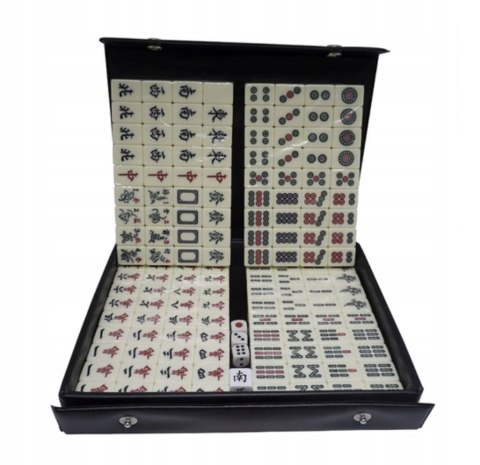 CHIŃSKA GRA MAHJONG PLANSZOWA KLASYCZNA X148 ETUI TRADYCYJNY ZESTAW SET