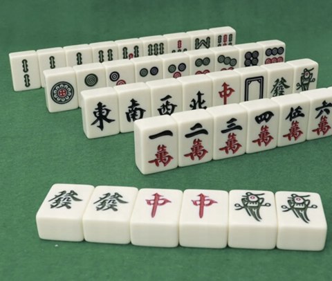 CHIŃSKA GRA MAHJONG PLANSZOWA KLASYCZNA X148 ETUI TRADYCYJNY ZESTAW SET